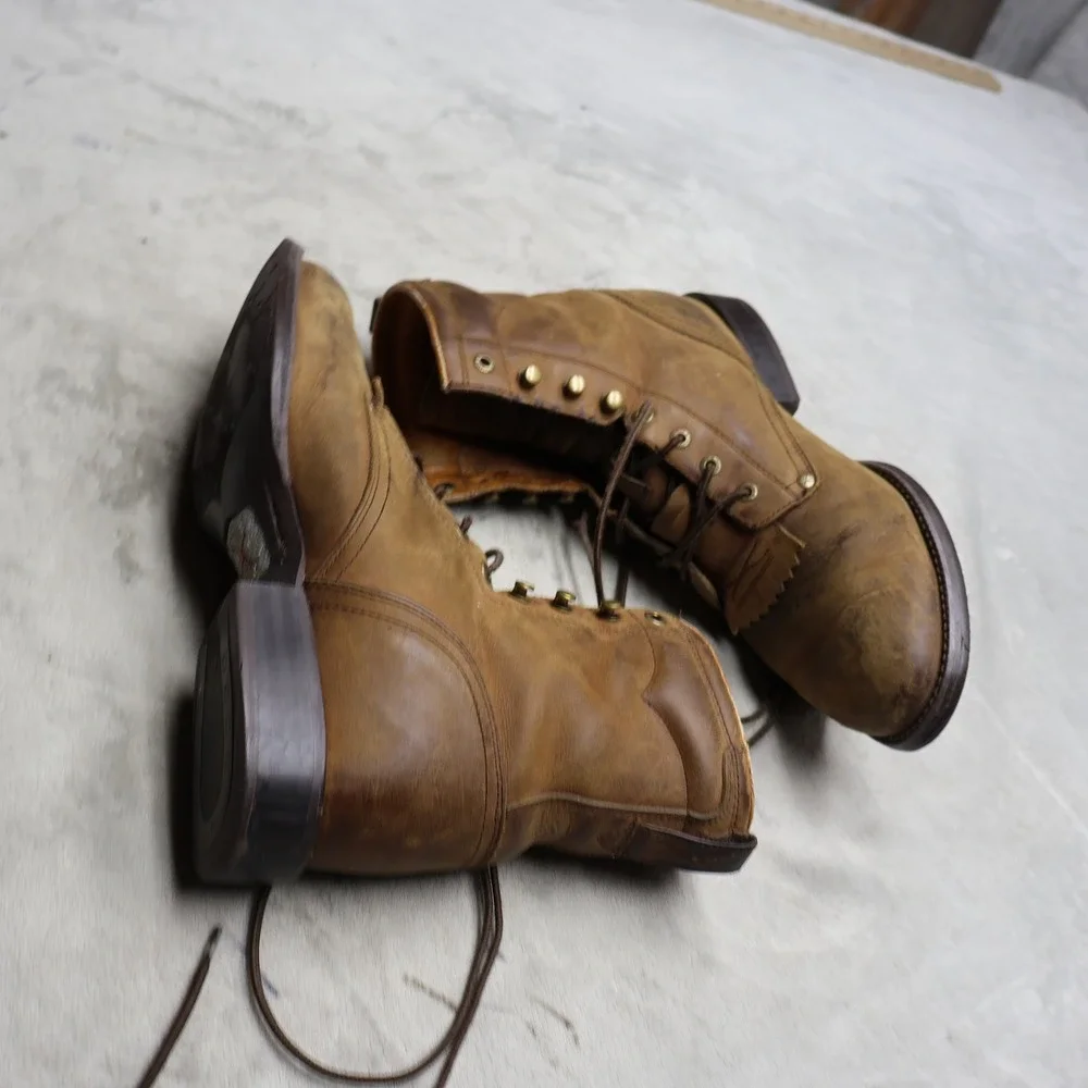 Twisted X Mens 8.5EE Work Boots Brown Leather Lace Up Rugged Utility MLC 0001